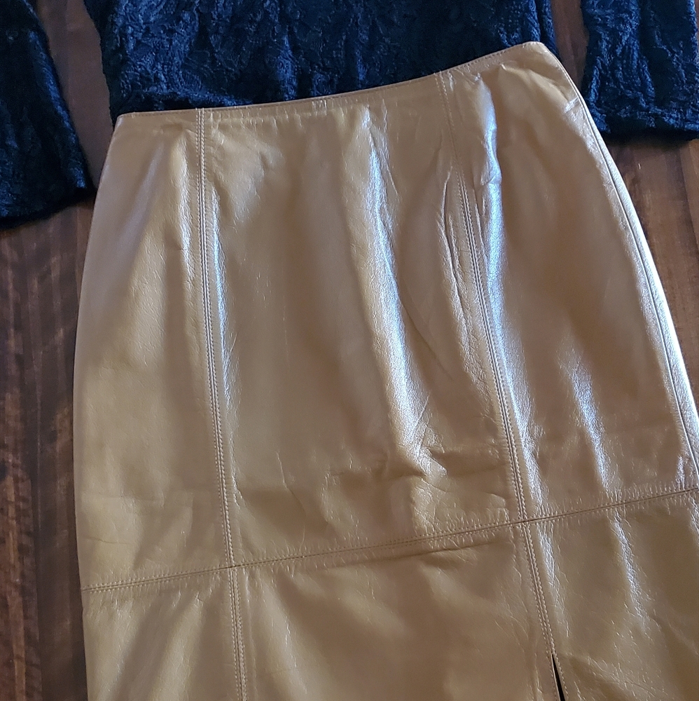 Loranzo Italy Leather Pencil Skirt - Picture 6 of 14